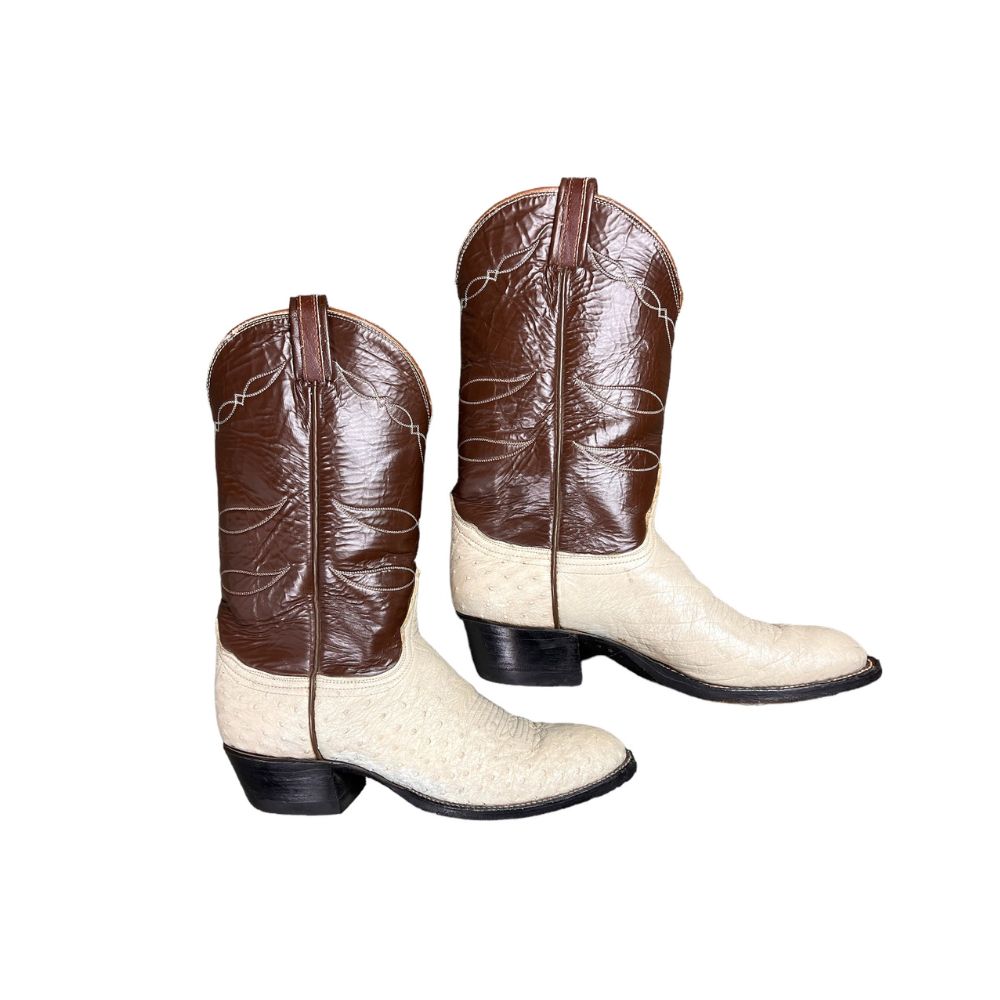 Vintage Tony Lama "Ostrich Quilled" Boots