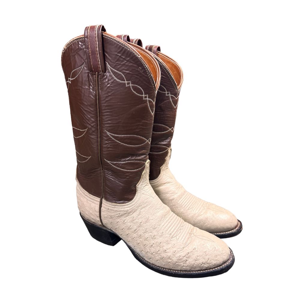 Vintage Tony Lama "Ostrich Quilled" Boots