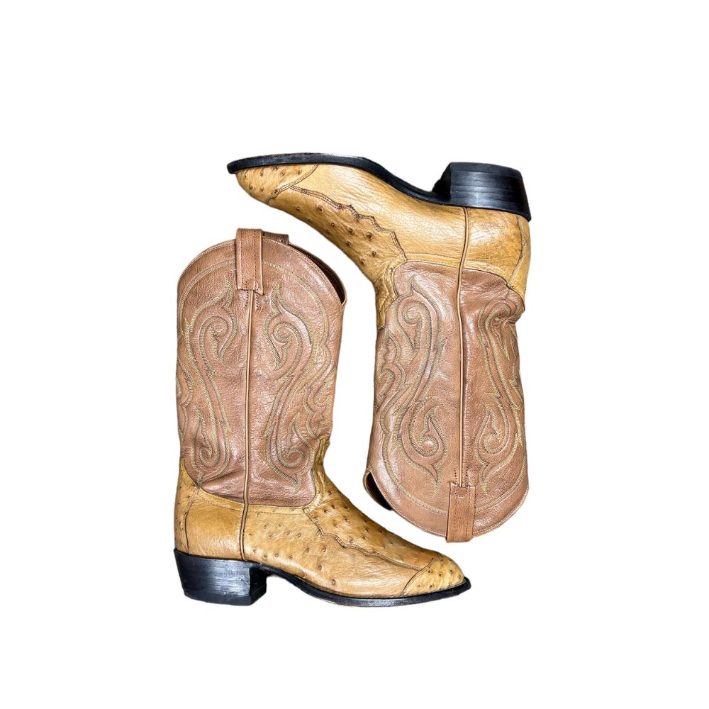 Vintage Tony "Lama Full Quill Ostrich" Boots